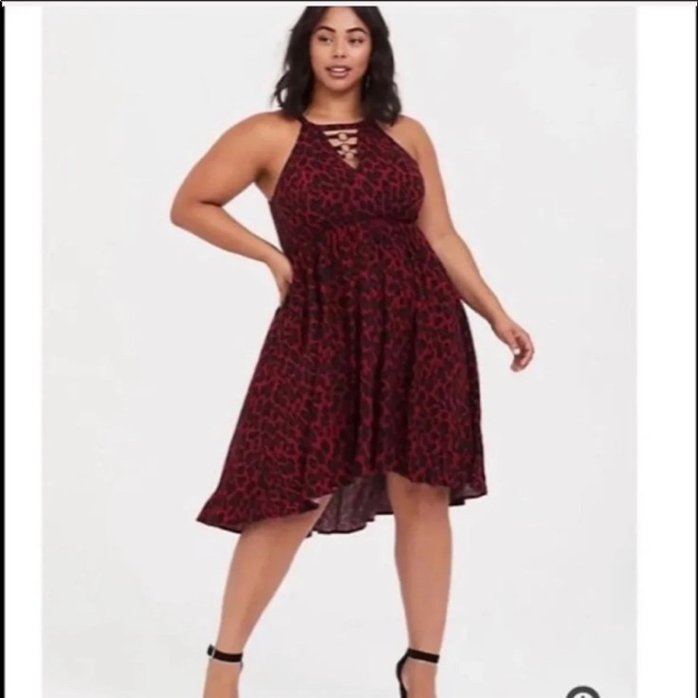NWOT Torrid Red Leopard High Low Dress